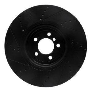 BMW 440I Coupe Brake Rotor (1) - Front Right - R1 Concepts - Drilled & Slotted - Black - `13-`20